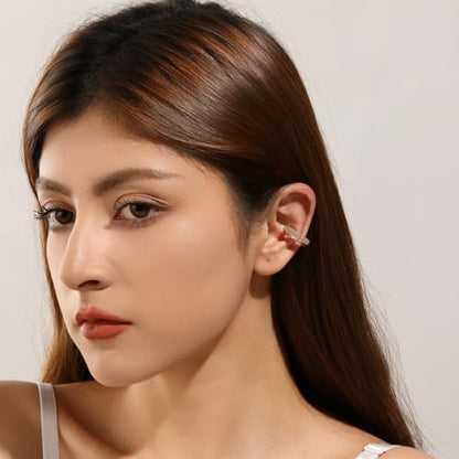 Ear Cuff for Women,Non Piercing Huggie Ear Cuff Earrings | Non Piercing Vintage Adjustable Ear Cuff Earrings Clip On Cartilage Ear Jewelry - style: Gold