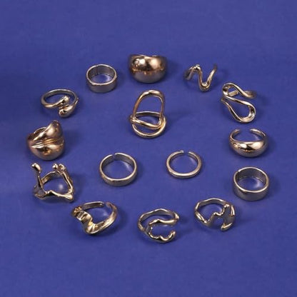 CSIYANJRY99 Chunky Gold Rings Set for Women Gold Stacking Knuckles Rings Set Accessorie Open Ring Boho Prom Costume Jewelry