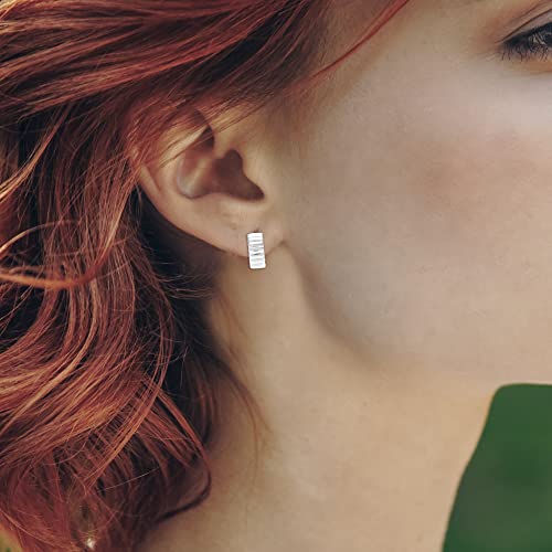 LeCalla Real 925 Sterling Silver C Hoop Earrings | Lightweight Small Hoops Italian Half Earring Hoops for Women - color: Charlotte C Hoops- 17mm