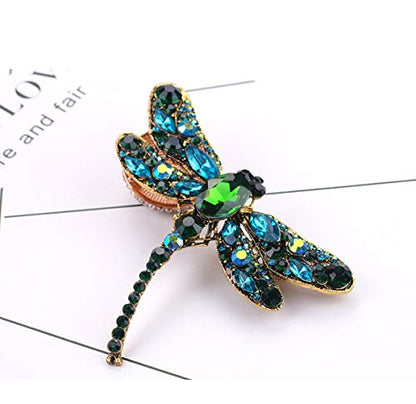seven wolves Women's Austrian Crystal Brooch Wedding Flower Leaf Bouquet Brooch - color: Blue Green