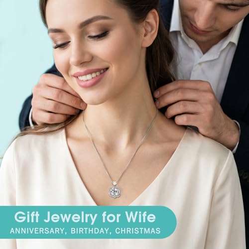 Moissanite Heart Necklace for Women, 2-5 Carat Moissanite Heart Pendant Necklace, S925 Sterling Silver Gold Plated, Double Love Heart Design Pendant, Anniversary Birthday Valentines Mothers Day Gifts for Wife Mom Girlfriend - style: 3.0 Carats-White Gold