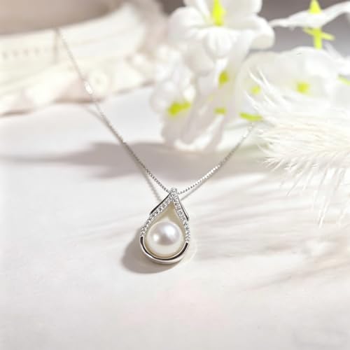 NONNYL Necklace Gifts for Women-Mothers Day Gift for Mom Her Wife Coules Girlfriend-Gifts for Wife Women Wedding Birthday Anniversary Jewelry, Christmas Day Valentine's Gift, Pearl Necklaces - color: white 18