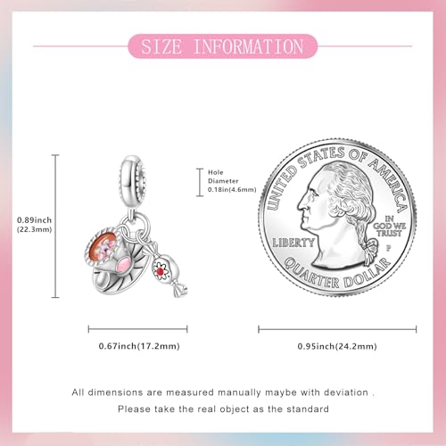 925 Sterling Silver Bead Charm for Pandora Bracelets and Necklaces,Pink Bow Cherry Butterfly Blue Ocean Pendant Bead Charms Jewelry Present Valentines Gifts for Wife/Girlfriend Women - style: Candy Coffee Charms