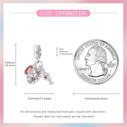 925 Sterling Silver Bead Charm for Pandora Bracelets and Necklaces,Pink Bow Cherry Butterfly Blue Ocean Pendant Bead Charms Jewelry Present Valentines Gifts for Wife/Girlfriend Women - style: Candy Coffee Charms