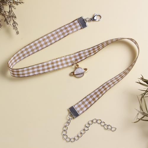 Nova&Aria Chokers Set For Women Heart Choker Necklaces Flower Pendant Velvet Cute Pink Turquoise Blue White Black Choker Necklace Christmas Colorful Lace Chokers - color: Brown-B