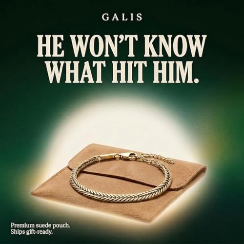 Galis Chain Bracelets For Men - Premium Stainless Steel, Silver, Gold Plated Non Tarnish - Mens Jewelry, Fathers Day Gift - color: Gold, size: 7 Inches
