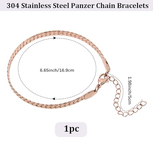 Gold Chain Bracelet for Women Men Stainless Steel Cuban Link Bracelet Trendy Dainty Stackable Snake Chain Gift for Birthdays Anniversaries Father's Day Christmas - color: Gold