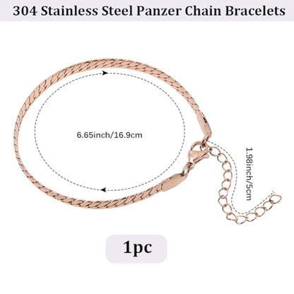 Gold Chain Bracelet for Women Men Stainless Steel Cuban Link Bracelet Trendy Dainty Stackable Snake Chain Gift for Birthdays Anniversaries Father's Day Christmas - color: Gold