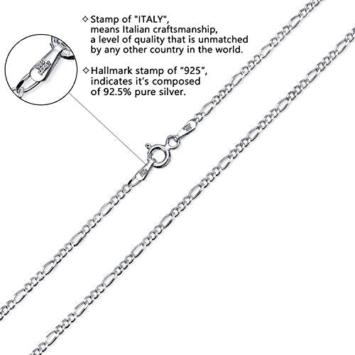 Savlano 925 Sterling Silver 1.5mm Italian Solid Figaro Link Chain Necklace Comes With a Gift Box for Men & Women - Made in Italy