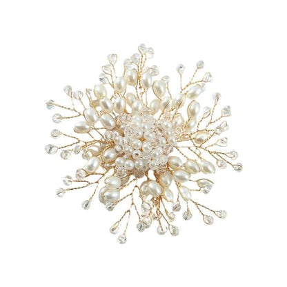 Flower White Pearl Brooch Pin for Women | Striking Large Pearl Flower Beads Statement Costume Pin Graceful Wedding Anniversary Prom Jewelry Gifts - style: Pearl1