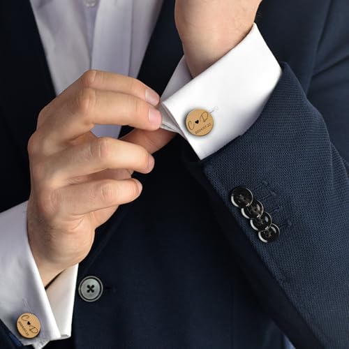 Personalized Cufflinks for Men Custom Engraved Initials Cuff Links Tie Clip Set Customized Wedding Gift for Groom Father Groomsman