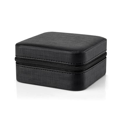 VLANDO Small Faux Leather Travel Jewelry Box Organizer Display Storage Case for Rings Earrings Necklace, Black - color: Black