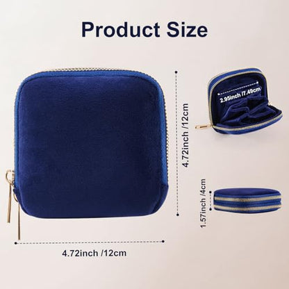 Travel Jewelry Pouch, Double-Layer Velvet Jewelry Organizer with Zipper | Soft velvet jewelry pouch with flexible storage, 7 grids & 4 compartments, lightweight, compact and easy to carry for travel
