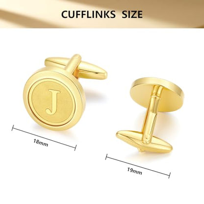GWD Initial Cufflinks for Men Classic Cuff links Mens Letter Shirts CuffLinks Wedding Gift - color: J
