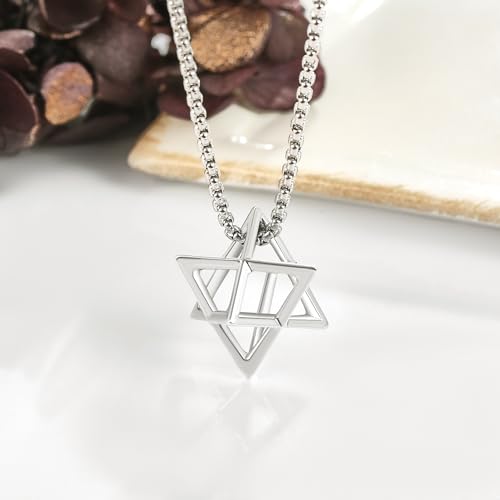 Sterling Silver Star of David Necklace - Metatron Necklace Gift for Men