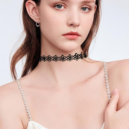 Choker Necklace for Women, Choker Necklaces for Woman, Black Choker, Chokers for Women - color: Black 6pcs