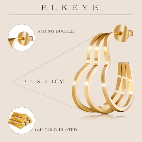 Golden Hoop Earrings For Women The Twisted Close-Fitting Hoop Shape Is Crafted With Gold-Plated Material And S925 Silver Pins Light Luxury Elegant Unique And Minimalist Style - color: GEE4009-Gold
