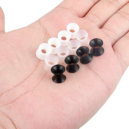 Cisyozi 10G-50mm Thin Silicone Gauges for Ear Flexible Double Flare Gauges Tunnels Expander Stretching Gauge Earlets Plugs Gauges Kit Earlets Retainer Same Sizes 3 Colors - style: 2G=6mm