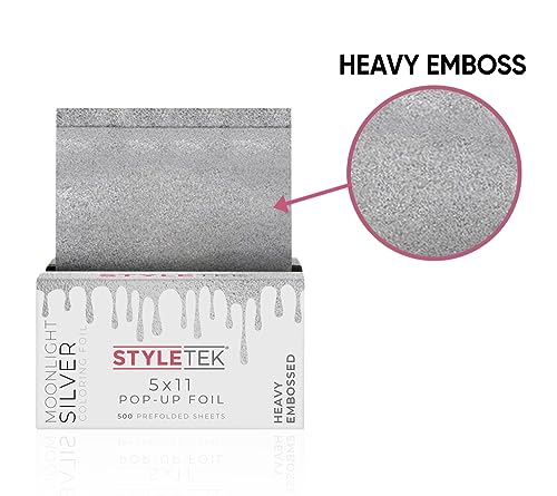 STYLETEK, Silver Case Pack Pop-Up Foil, 12 Boxes Heavy Emboss, 6000 sheets