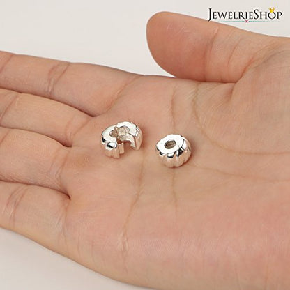 JewelrieShop Clip Spacer Charm for Bracelet Clip Lock Stopper Bead Spacer European Openable Beads 2pcs - color: #02S x 2 Pieces