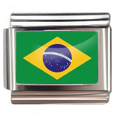 Italian Bracelet Charm,9mm,United Arab Emirates,Country & Culture > Flag - color: Brazil