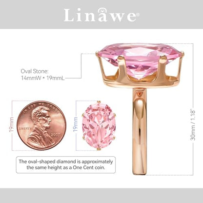Linawe Cubic Zirconia Imitation Diamond Moissanite Rings for Women, 14K Gold/Rose Gold/Silver Adjustable Chunky Ring, Costume Rhinestone Jewelry for Wedding Engagement | Costume Jewelry, Copper, Large, Cocktail, Birthstone, Rhinestone, Gemstone, Cubic Zir