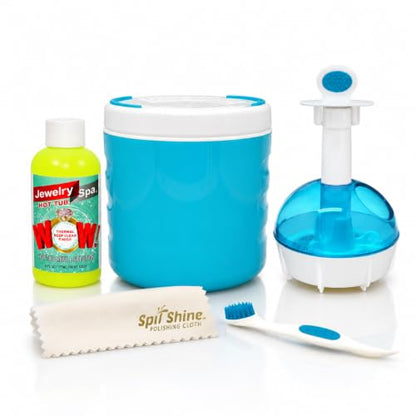 Hot Tub Jewelry Cleaner, Heated Jewelry Cleaning System with Reusable Bath, Professional Ring Cleaner for Diamonds, Gold & Silver, At-Home Jewelry Care