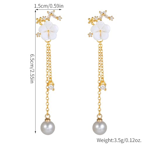 Pearl Earrings for Women Gold Pearl Drop Dangle Earrings Wedding Bridal Bridesmaid Jewelry Gifts for Women - color: drop pearl-7
