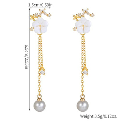 Pearl Earrings for Women Gold Pearl Drop Dangle Earrings Wedding Bridal Bridesmaid Jewelry Gifts for Women - color: drop pearl-7