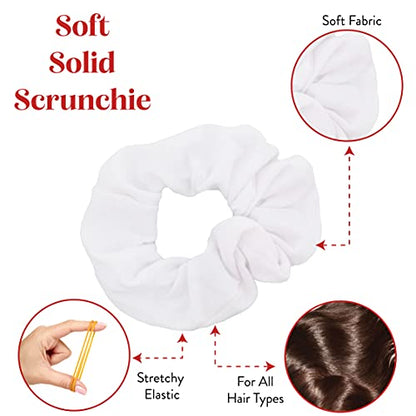 9 Pack Scrunchies Hair Ties (6 Black 3 White) - color: 6 Black 3 White