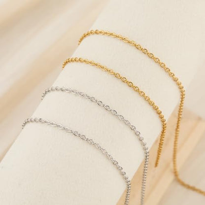 SMYHTGLIF Total 65.6 Feet Gold & Silver Jewelry Making Chains 2 Rolls Chain | Stainless Steel Chain for Jewelry Making Thin Oval Cable Chain Craft Chain Bulk Permanent Jewelry Findings - size: 2.6×2mm