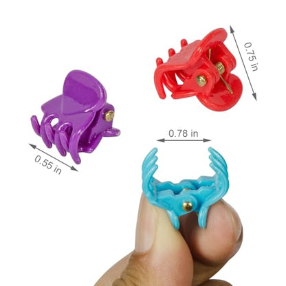 50 PCS Mini Hair Claw Clips， Bangs Strong Grip Multifunction Clamp Clips. (Bright colors) - color: Bright colors