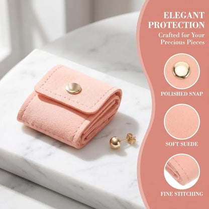 3 Pcs Mini Travel Jewelry Bags: Portable Small Jewelry Organizer Case - Foldable Roll Up Pouch for Rings Earrings Necklaces - Travel Storage Bag for Vacation