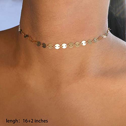 Turandoss Gold Layered Necklaces for Women - 14K Gold Plated Handmade Multilayer Bar Pearls Coin Disc Moon Butterfly Medallion Adjustable Dainty Layered Choker Necklaces for Women Jewelry - style: 3PCS - Coin&Bar&Hammered Disc