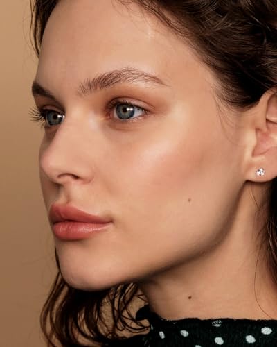 PAVOI 14K Gold Plated 925 Sterling Silver Cubic Zirconia Stud Earrings for Women - Simulated Diamond CZ Earrings - style: Pear 4x6mm