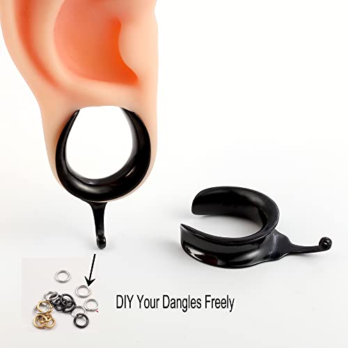 (6mm 2g DIY Ear Saddle Tunnel Plugs Piercing Stretchers Black Gold Silver Hypoallergenic 316 Stainless Steel Ear Gauges Dangle Accessories Expander Fashion Body Jewelry 2PCS - color: Black, size: 8mm