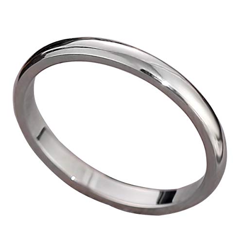 CCBFY 2 MM 4 MM Stainless Steel Ring Jewel Roman Numerals Stackable High Polish Plain Dome Tarnish Resistant Comfort Fit Ring Wedding Band Size 3-15 - color: 2mm - Silver