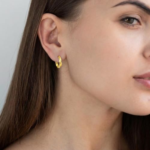 14K Gold Earrings for Women Gold Filigree/Celtic Huggie Earrings Jewelry Easter Mothers Day Gifts for Mom Girlfriend - style: Zircon