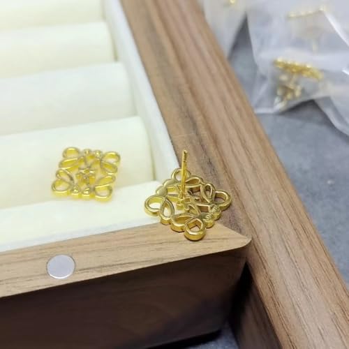 14K Gold Plated Knot Stud Earrings for Women, Minimalist Openwork Geometric Earrings, Lightweight Polished Fashion Jewelry for Daily Wear