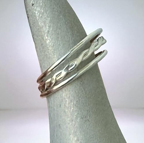Braid Stack Fitted Toe Rings Gold Filled or Sterling Silver - Three Stackable Rings - Wear on Toe, Finger, Thumb or Knuckle