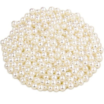 2150PCS Pearl Beads for Jewelry Making 6mm Jewelry Beads Bulk | Round Faux Pearls Beads with Holes for Bracelet Necklace Earrings Crafting - color: ivory(6mm)