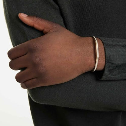 Swarovski Dextera bangle, Octagon shape, Round cut, White, Gold-tone plated