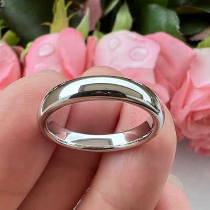 TUTISS 4mm 6mm 8mm 10mm Silver/Gold/White Tungsten Rings for Men Women Couple Fashion Jewelry Anniversary Engagement Wedding Bands Domed Polished I Love You Engraved Comfort Fit - color: 4mm White Tungsten I Love You