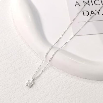 Zeffy Diamond Necklaces for Women, Dainty Gold Necklace 18k Gold Plated Layered Necklaces Simple Gold CZ Diamond Pendant Necklaces for Women Trendy Jewelry Gifts for Girls - color: Silver Solitaire Diamond Necklaces