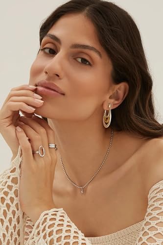 Antique Gold Hammered Disc Drop Earrings Boho Earrings with Two Tone Jewelry Gift - color: EH22698A