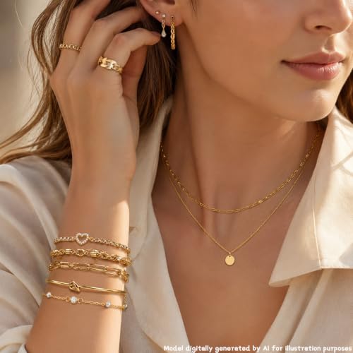 68-80 Pcs Jewelry Sets for Women, Gold Silver Bulk Jewelry Set with Rings Earrings Necklaces Bracelets, Hypoallergenic Fashion Jewelry Sets for Women Wedding Birthday Gifts - color: Gold 2