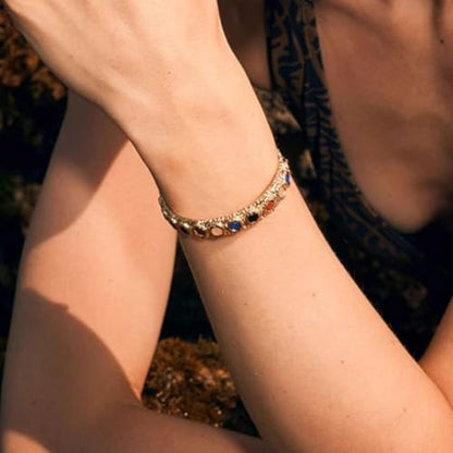 18K Gold Bangle Bracelets for Women 925 Sterling Silver Bracelets Bracelets Adjustable Boho Bracelets Stackble Cuff Bangle Bracelets for Men Women Chunky Gold Bangle Open Cuff Bracelets Christmas Gift - color: Bracelets-09