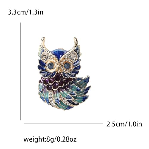Owl Brooch Pins for Women, Blue Eyes Owl Brooch Pin, Cute Owl Animal Brooch Lapel Pin, Bohemian Owl Bird Brooches Pins for Women Hat Bag Suit Dress Accessories Jewelry - color: Blue