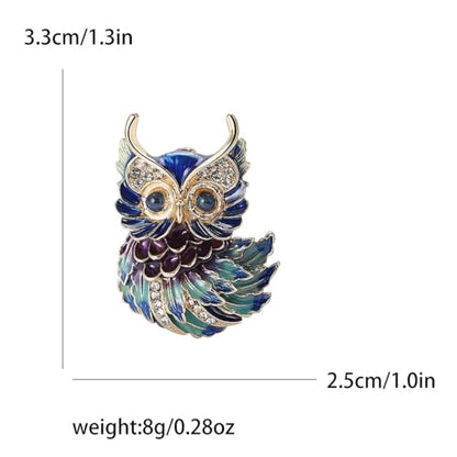 Owl Brooch Pins for Women, Blue Eyes Owl Brooch Pin, Cute Owl Animal Brooch Lapel Pin, Bohemian Owl Bird Brooches Pins for Women Hat Bag Suit Dress Accessories Jewelry - color: Blue