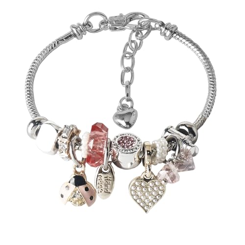 DS Charm Bracelets for Girls Adjustable Silver Stainless Steel Gift Box | Cute Cartoon Charms,Friendship Jewelry,Birthday Gifts,Teen Kid Fit, Tarnish Resistant,Stackable Trendy Daily Wear - style: Silver-beetle